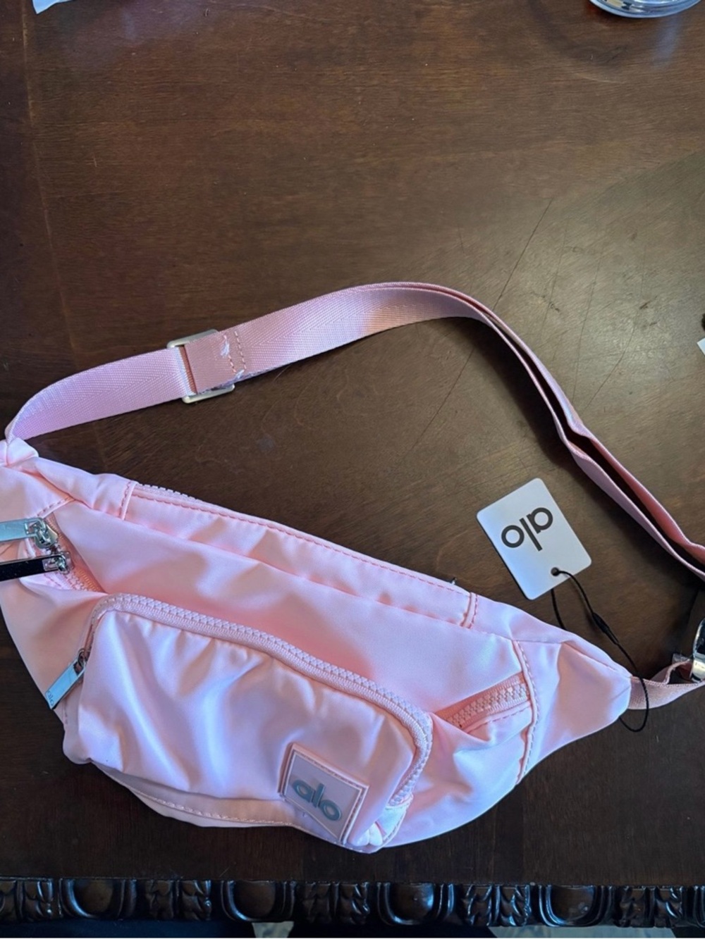 ALO Yoga Light Pink Logo Belt Bag